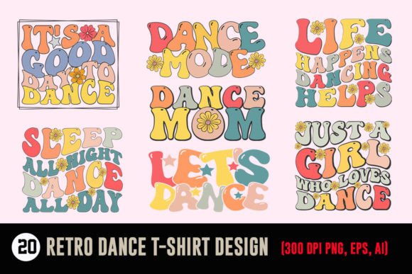 Download Retro Dance T-shirt Design Bundle - Dance Collection