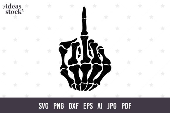 Download Middle Finger Skull Svg. Halloween Svg. - Finger Collection