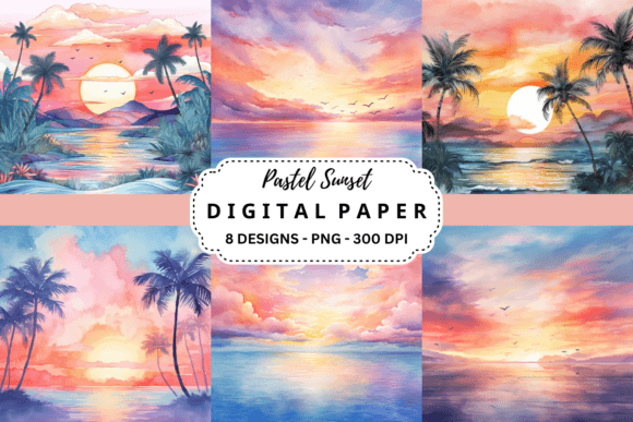 Download Watercolor Pastel Sunset Background - Sunset background Collection