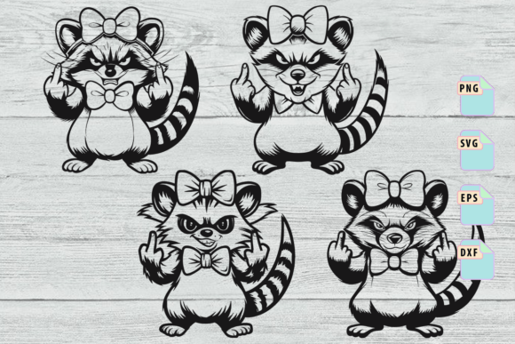 Download Cute Raccon Middle Finger SVG Bundle - Finger Collection